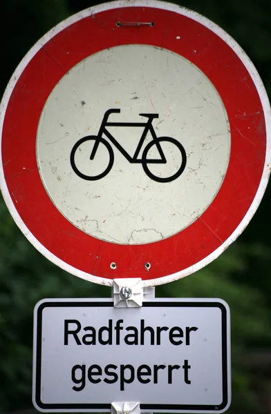 Cykelskylt Vägen — Stockfoto