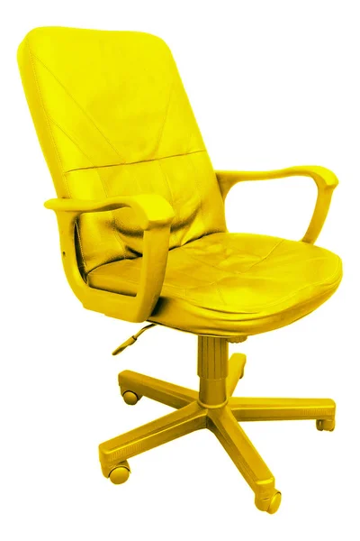 Żółte Krzesło Izolowane Białym Tle — Zdjęcie stockowe