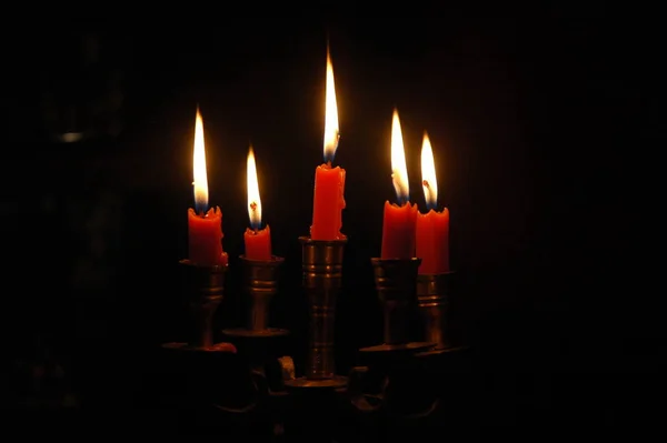 Burning Candles Darkness — Stock Photo, Image