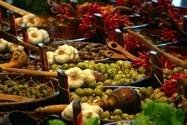 Vários Tipos Alimentos Mercado — Fotografia de Stock