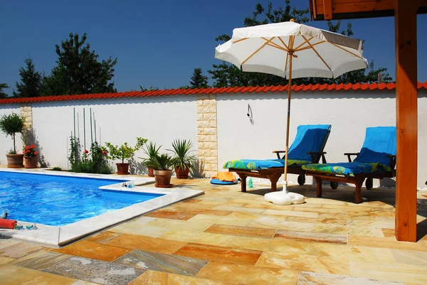 Piscina Hotel Luxo Creta Grécia — Fotografia de Stock