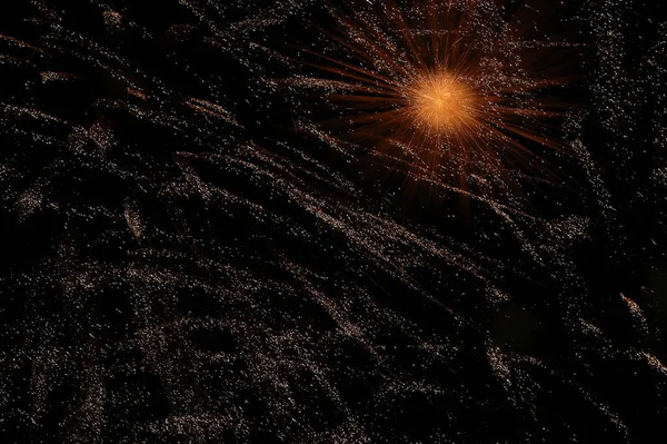 Fuochi Artificio Sul Cielo Nero — Foto Stock