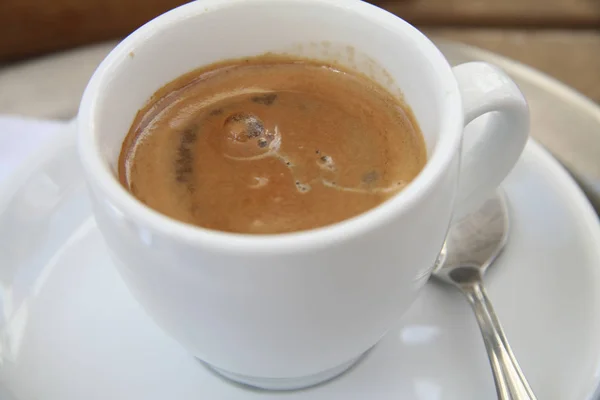 Close Uitzicht Koffie Warme Drank — Stockfoto