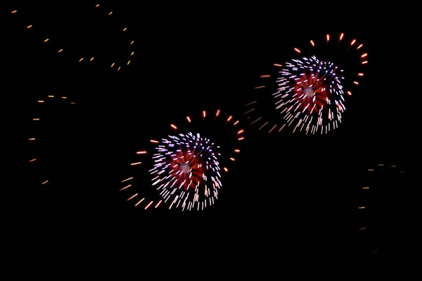 Karnevál Tűzijáték Éjszakai Égen Ünneplés — Stock Fotó