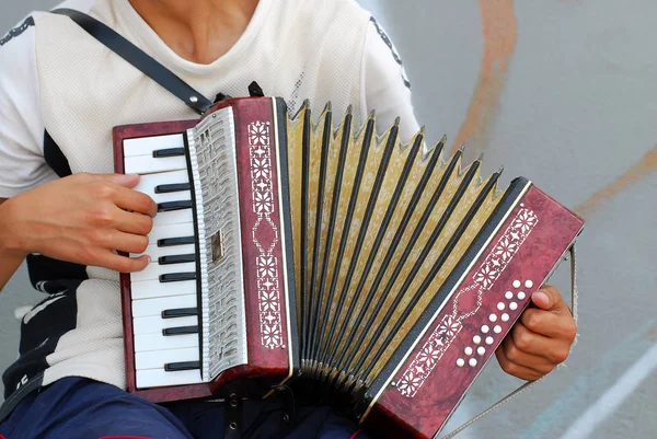 Acordeão Instrumento Musical Música Popular — Fotografia de Stock