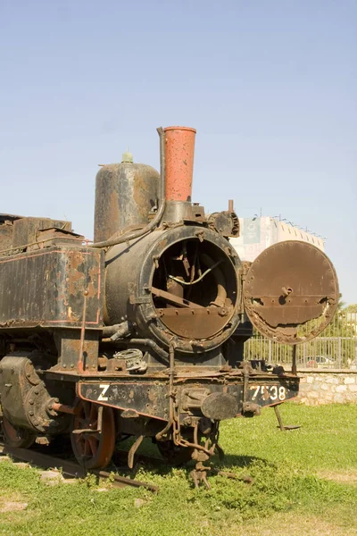 昼間は屋外蒸気機関車 — ストック写真