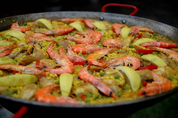 Fried Shrimp Pan Vegetables — Stock Photo, Image