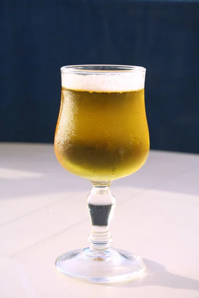 Caneca Cerveja Fresca Com Espuma — Fotografia de Stock