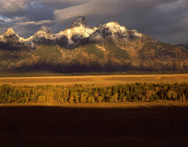 Východ Slunce Velkém Tetonu Wyoming — Stock fotografie
