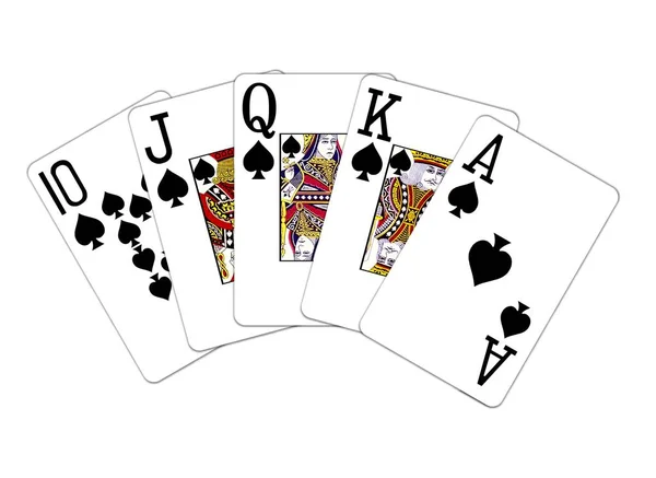 Jugando Las Cartas Cerca Fondo Póquer — Foto de Stock