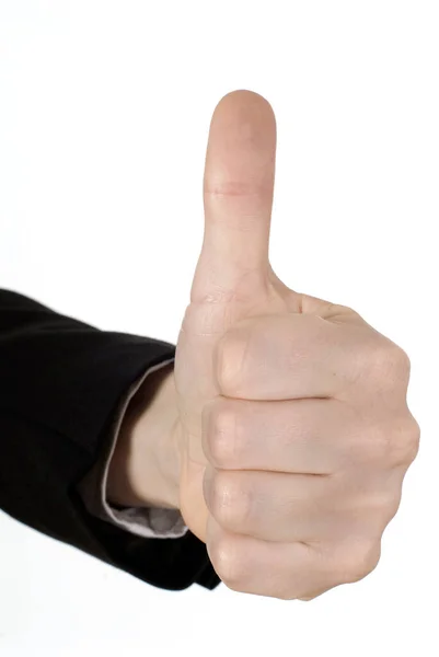 Thumb Gesture White Background — Stock Photo, Image