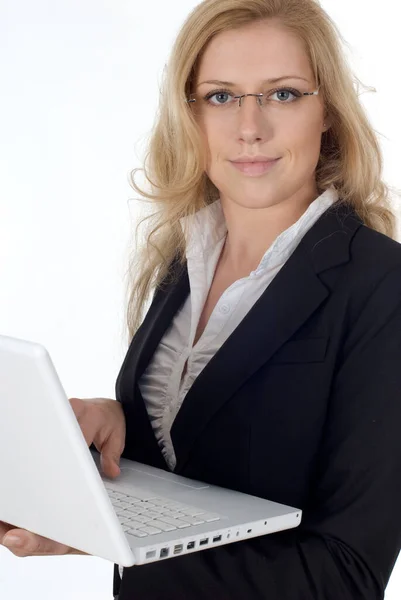 Jovem Mulher Com Laptop — Fotografia de Stock