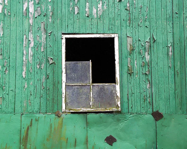 Vecchia Porta Legno Con Vernice Verde — Foto Stock