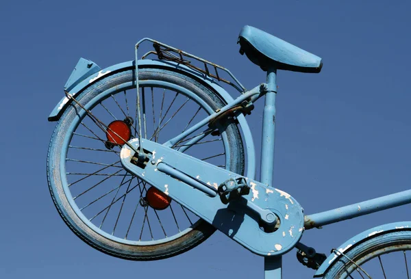 Fechar Uma Fileira Bicicleta Antiga Vintage — Fotografia de Stock