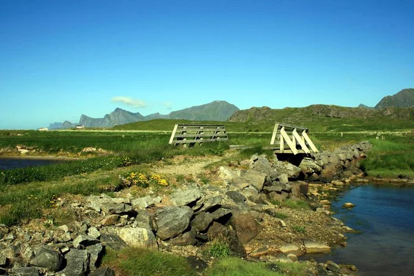 Lofoten Sobre Naturaleza Paisaje Fondo —  Fotos de Stock