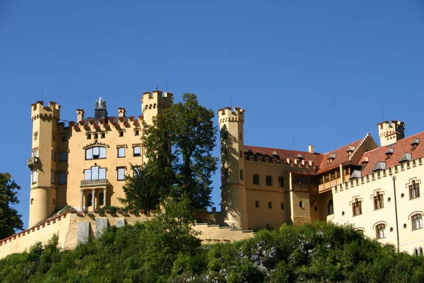 Zamek Hohenschwangau Koncepcja Podróży Architektury — Zdjęcie stockowe