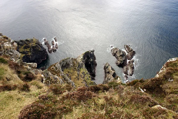 Krita Klipporna Rgen Kastas Havet — Stockfoto