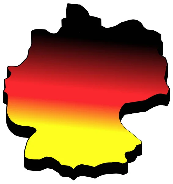 白色背景上的德国国旗 — 图库照片
