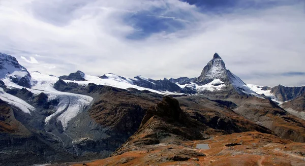 Nom Fait Référence Deux Théodulgletscher Glacier Relié Dans Les Alpes — Photo