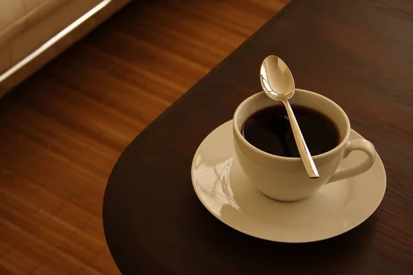 Черный Кофе Обеденный Перерыв — стоковое фото