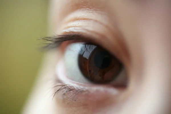 Close Young Man Green Eye — Stock Photo, Image