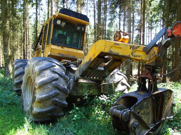 Grävmaskin Skogen — Stockfoto