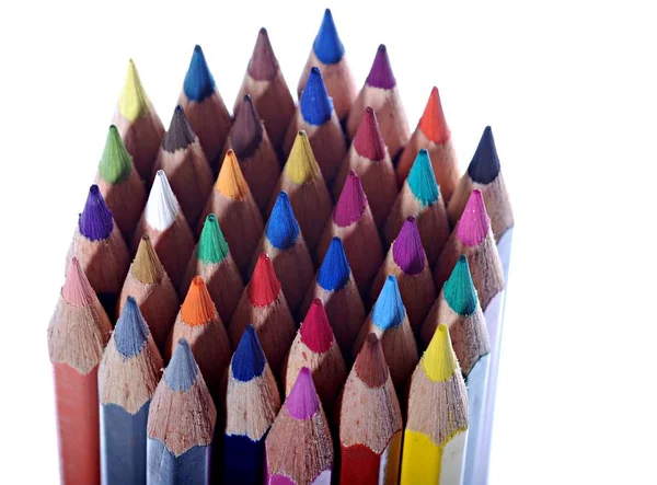 不同颜色的彩色铅笔 — 图库照片
