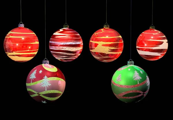 Vista Cerca Las Decoraciones Navideñas Bola Navidad —  Fotos de Stock