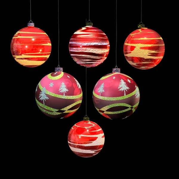 クリスマスボールの休日の装飾の近景 — ストック写真