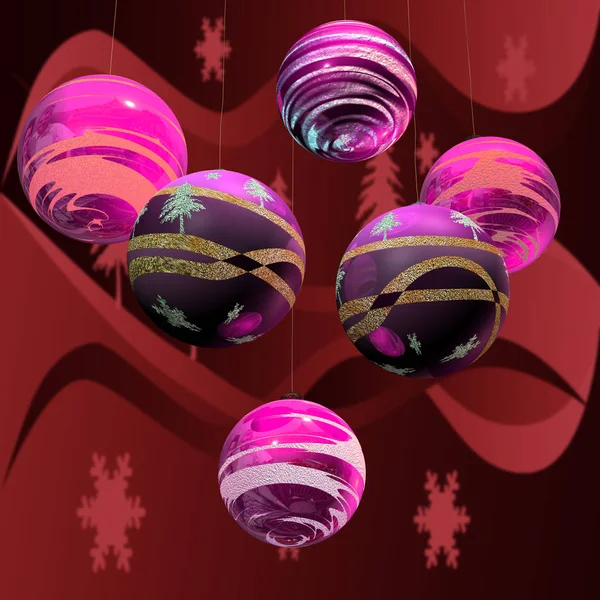 Closeup View Christmas Ball Holiday Decorations — Stock Photo, Image