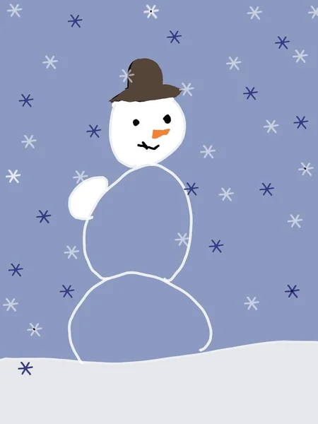 Nahaufnahme Eines Schneemanns Schnee — Stockfoto
