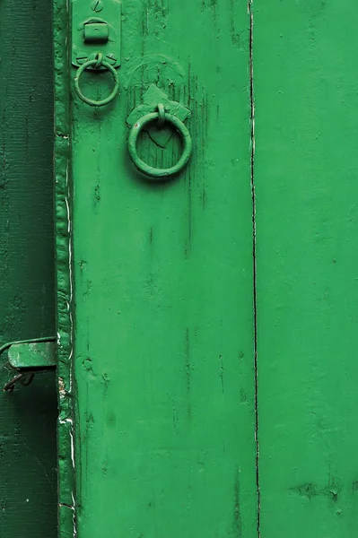 Porta Verde Azul Com Fechadura — Fotografia de Stock
