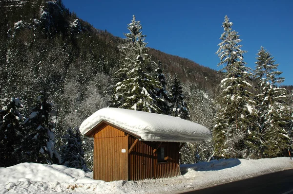 Paisagem Inverno Coberta Neve — Fotografia de Stock