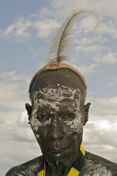 Guerrier Karo Ethiopie Sud — Photo