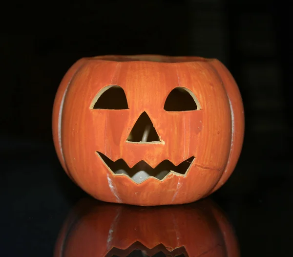 Halloween Tök Fekete Háttér — Stock Fotó