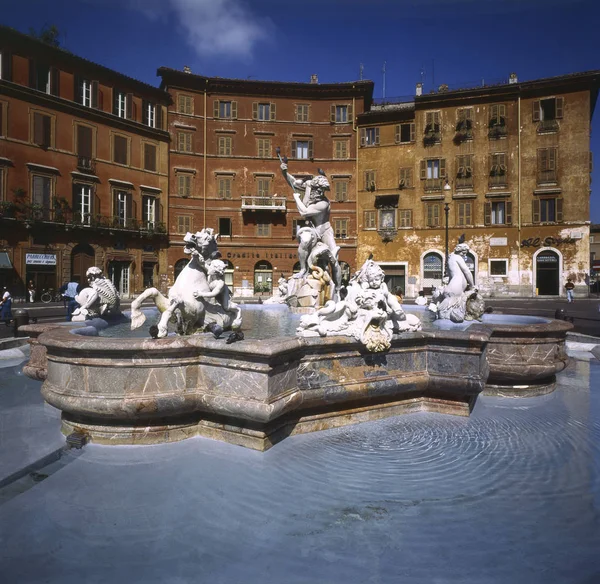 Bernini Fontän Piazza Navona Roma — Stockfoto