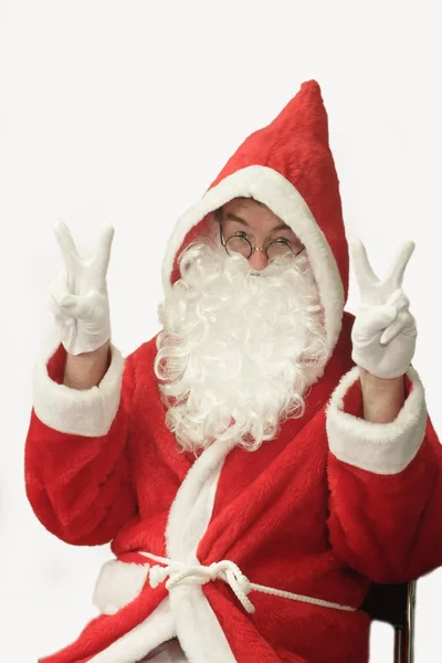 Père Noël Claus Avec Une Barbe Chapeau Noël — Photo