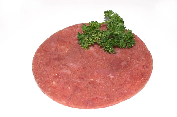 Conceito Alimentar Carne Salame Tempo Lanche — Fotografia de Stock