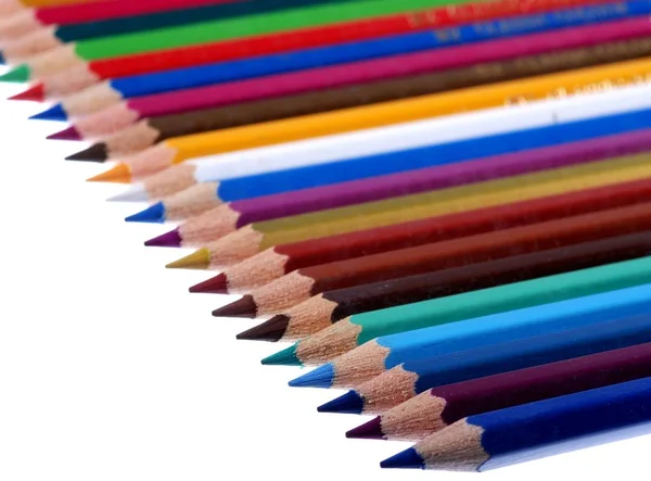 Lápices Colores Fila — Foto de Stock