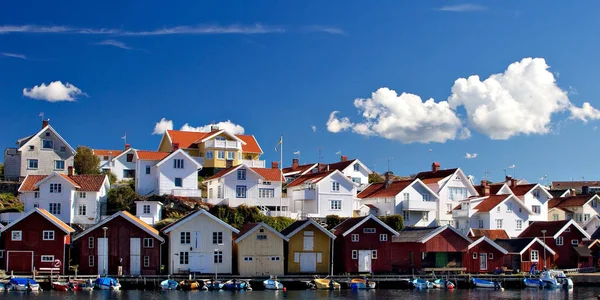 Hafenblick Auf Ein Schwedisches Dorf — Stockfoto