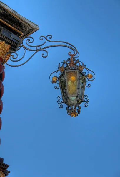 Street Lamp Городе Barcelona — стоковое фото