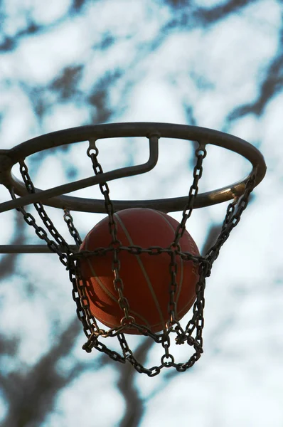 Basketbalový Koš Parku — Stock fotografie