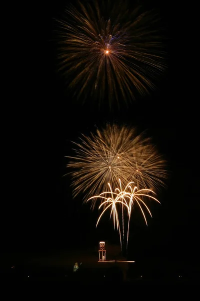 Sparkly Colorful Fireworks Sky — Stock Photo, Image