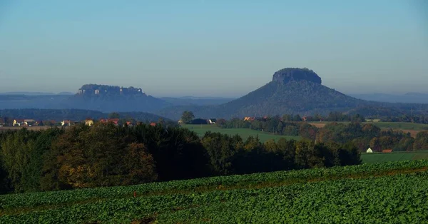 Лілієнштайн Англ Lilienstein Гора Саксонській Швейцарії Південно Східна Німеччина — стокове фото