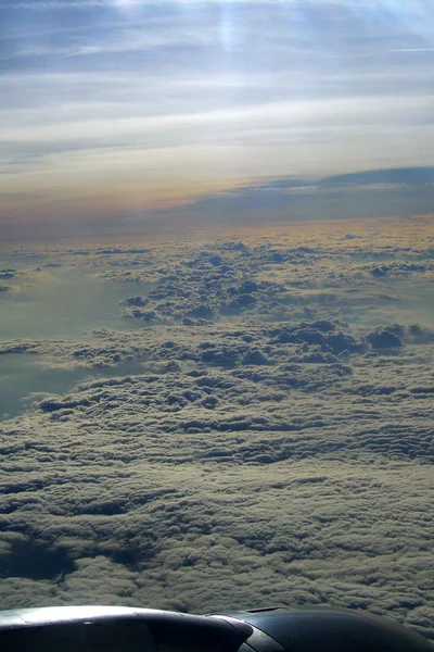 Облачное Небо Самолёта — стоковое фото