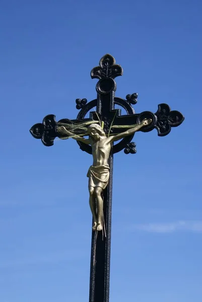 Kříž Ukřižování Krista Spasitele Staré Církvi — Stock fotografie