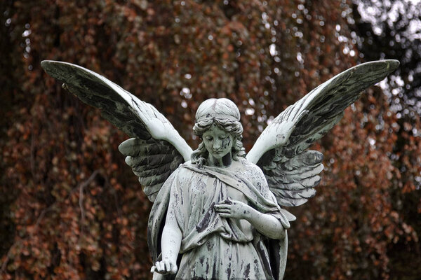 Encerramento Estátua Vintage Forma Anjo — Fotografia de Stock