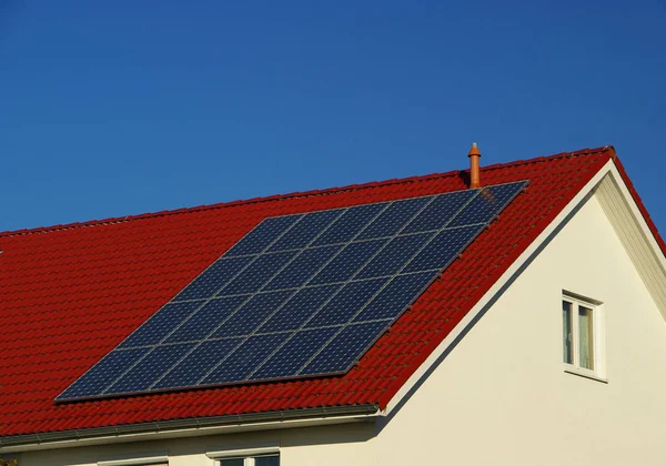 Energia Solare Impianto Fotovoltaico Energia Solare Elettrica — Foto Stock