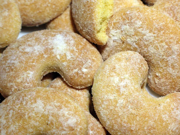 Close Van Een Vers Gebakken Ronde Koekjes — Stockfoto