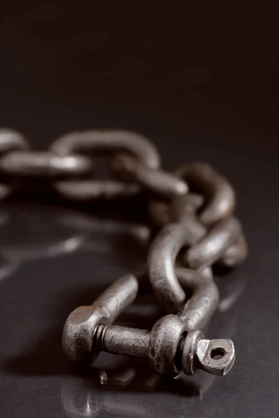 Close Old Rusty Metal Chain — Stock Photo, Image